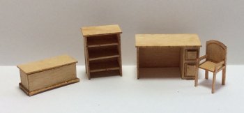 1/4" Scale Traditional Office Furniture Kit, 4pc