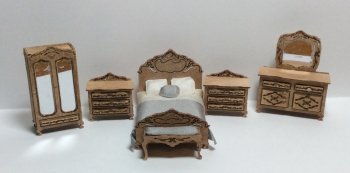 1/4" Scale Victorian Bedroom Kit, 7pcs