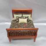 Walnut Double Slate Bed, Chocolate & Sage, Fern Design