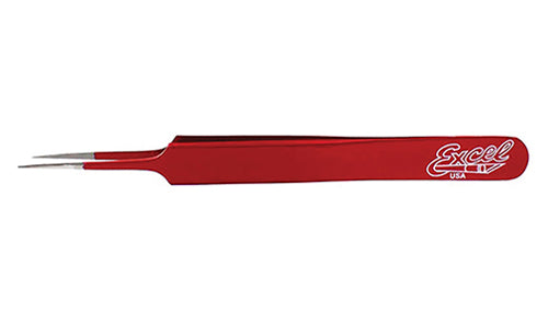 Tweezers, Straight Point, Red