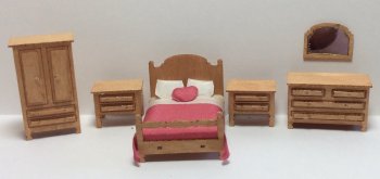 1/4" Scale Country Bedroom Kit, 6pcs