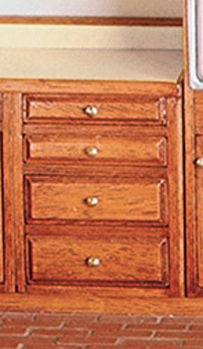 Kitchen 2" Base 4 Drawer Assembled, Unfinished