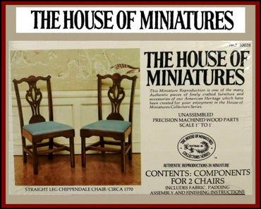 Straight Leg Chippendale Chair, 2pc, Circa 1770