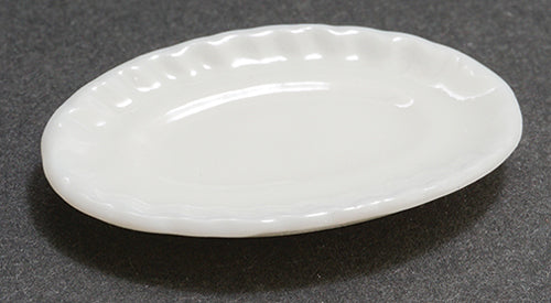 Oval Serving Plate, White