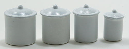 Canister Set, White, 4pc
