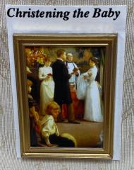 Christening The Baby Print In Gold Frame, Small