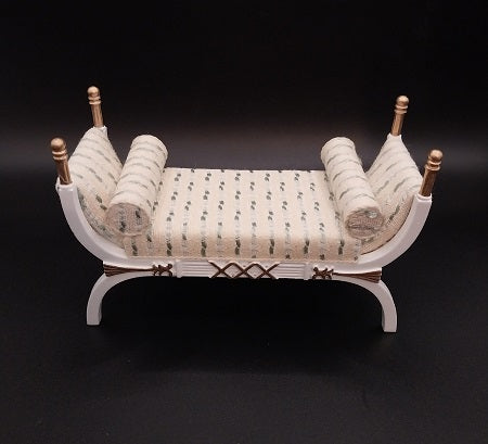 Bed Bench, White/Gold