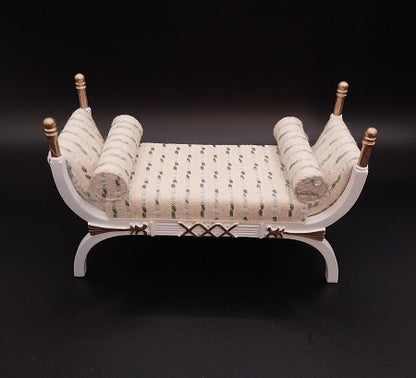 Bed Bench, White/Gold