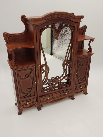 Art Nouveau Armoire, Walnut