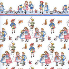 1/2" Scale Wallpaper, Children On White