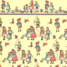 1/2" Scale Wallpaper, Children/Dark Cream