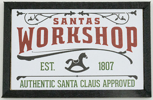 Framed Print, Santa's Workshop, Black