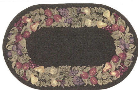 Rug #525 Oval Floral Design