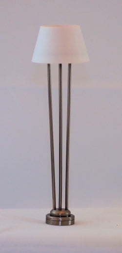 Contemp. Flr Lamp, Pewter, Flar