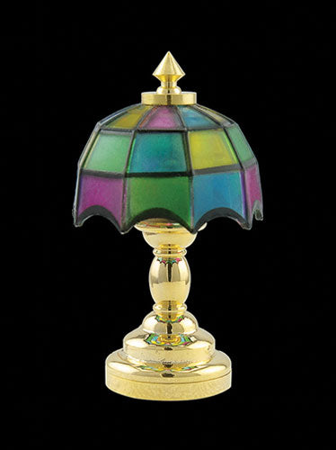 Tiffany Brass Table Lamp With Wand, LED