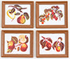 Framed Fruit Pictures, 4pc