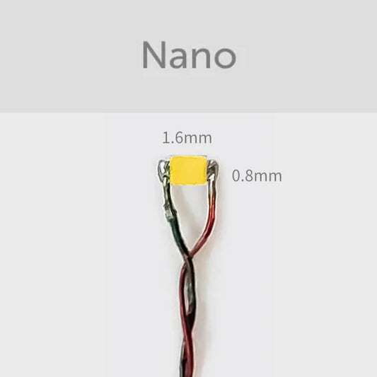 LED Nano, 3 Volt, Cool White with 14" Wire