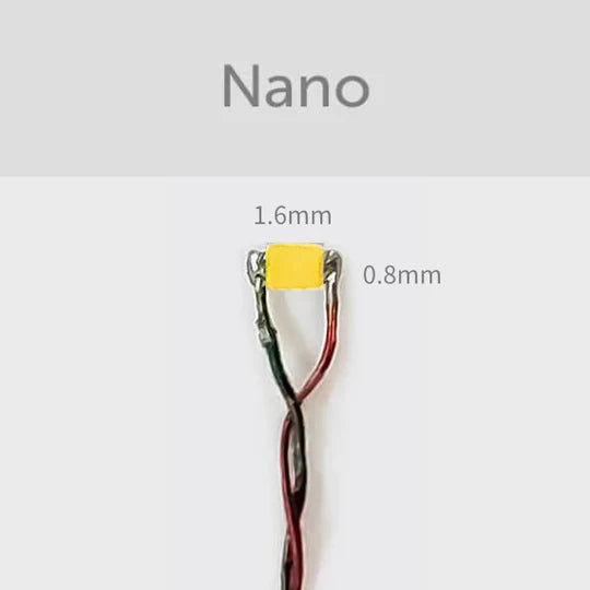 LED Nano, 3 Volt,  Warm White with 8" Wire