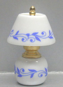 China Brass Lamp Blue Leaves