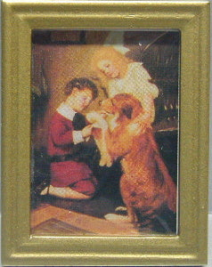 Framed Print, Children & Dog