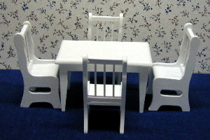 Table & Chair Set, 5pc, White