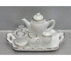 Tea Set, Square, White, 10pc