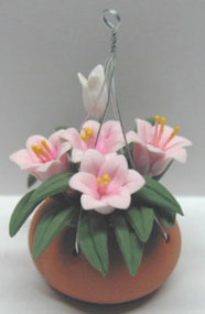 Hanging Basket, Pink Lilies