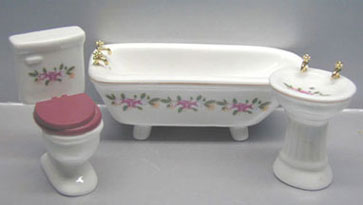 Floral Bath Set, 3pc