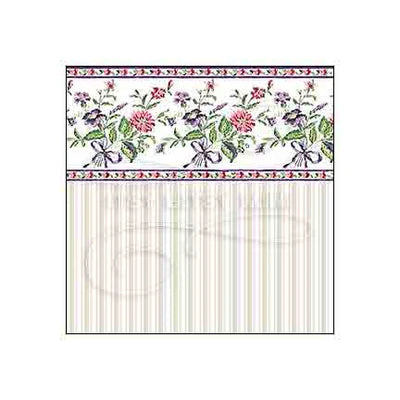 Climbing Rose Floral Wallpaper, Beige Stripe