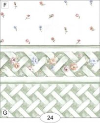 Green Trellis Floral Border Wallpaper