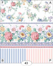 Simply Rose Blue Stripe Wallpaper, B