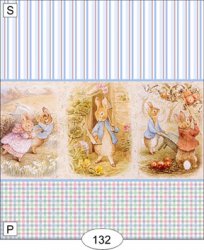 Peter Rabbit, Stripe with Border Wallpaper, S