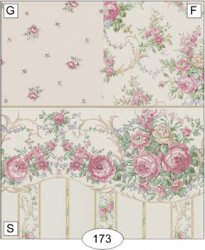 Pearls & Roses Linen, Rose Toss Wallpaper, G