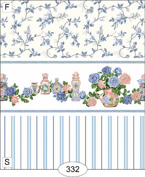 Powder Room Blue Stripe Wallpaper, S