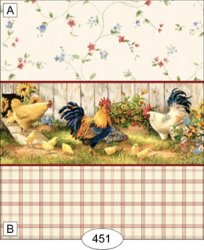 Hen House Red Floral Wallpaper, A