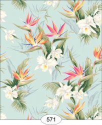 1/2" Scale Blue Orchid Wallpaper