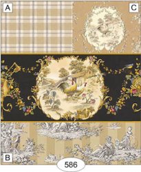 Chicken Black Toile Stripe Wallpaper, B