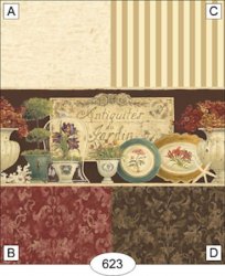 Heirloom Brown & Red Damask Wallpaper, B