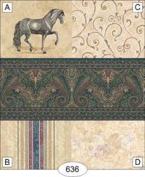 Paisley Blue Horse Toss Wallpaper, A