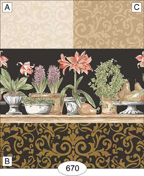 Nostalgic Rose Tan Wallpaper, No Border