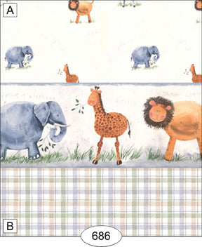 Baby Safari Wallpaper, Pattern B