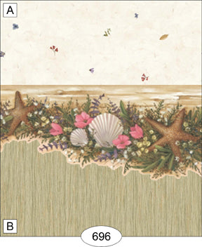 Seashell Garland Green Wallpaper, B