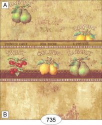 Fruit Labels Yellow Marble Wallpaper, B