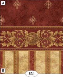 Medallion Burgundy Red Marble Wallpaper, A