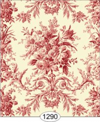 1/2" Scale Rose Tapestry Red Wallpaper