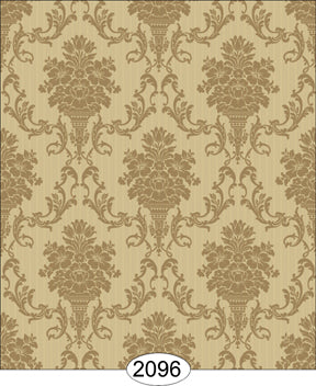 S. Hill Manor Damask Beige & Cream Wallpaper