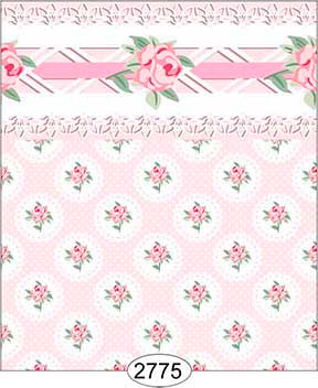 Pink Roses with Border Wallpaper