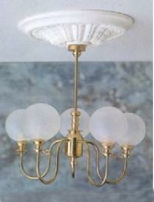 5 Arm Chandellier Rd Frt Globes