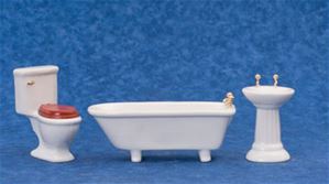 Bathroom Set, White, 3pc