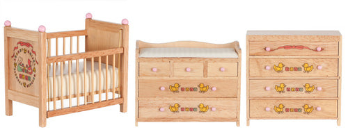 Baby Room Set, 3pc, Oak